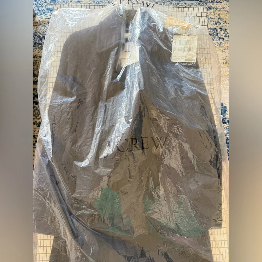 J. Crew NWT icon trench coat NAVY WOOL Coat sz 0 - Picture 10 of 14